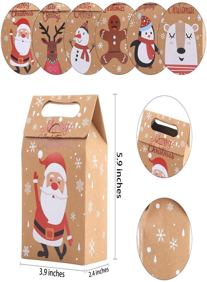 STEFORD Christmas Kraft Paper Gift Boxes,24PCS Christmas Candy Gift Treat Bags for Xmas Party Supplies - Image 3